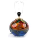 Sylvia Montagnon, French multi coloured art glass table lamp, 31cm high