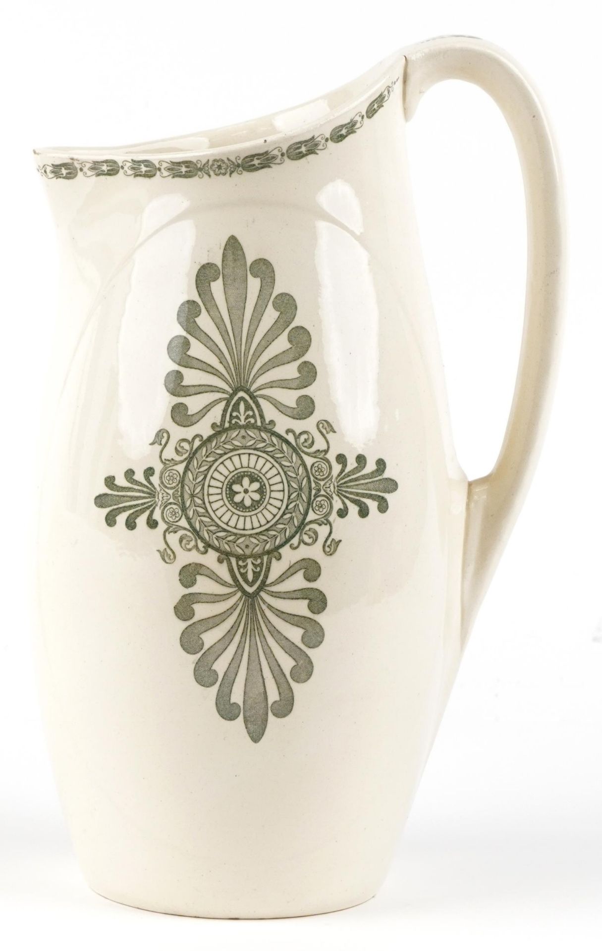 Maison of Longchamp, French Art Nouveau jug transfer printed with stylised floral motifs, 35.5cm - Image 2 of 5