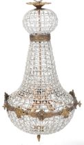 Ornate chandelier with brass mounts, 75cm high