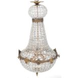 Ornate chandelier with brass mounts, 75cm high
