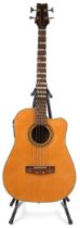 Challenge four string semi acoustic guitar, model AB203CE-N, 111cm in length