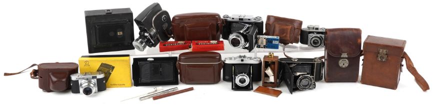 Vintage cameras and accessories including Zeiss Ikon, AGFA Isolette and Voigtlander