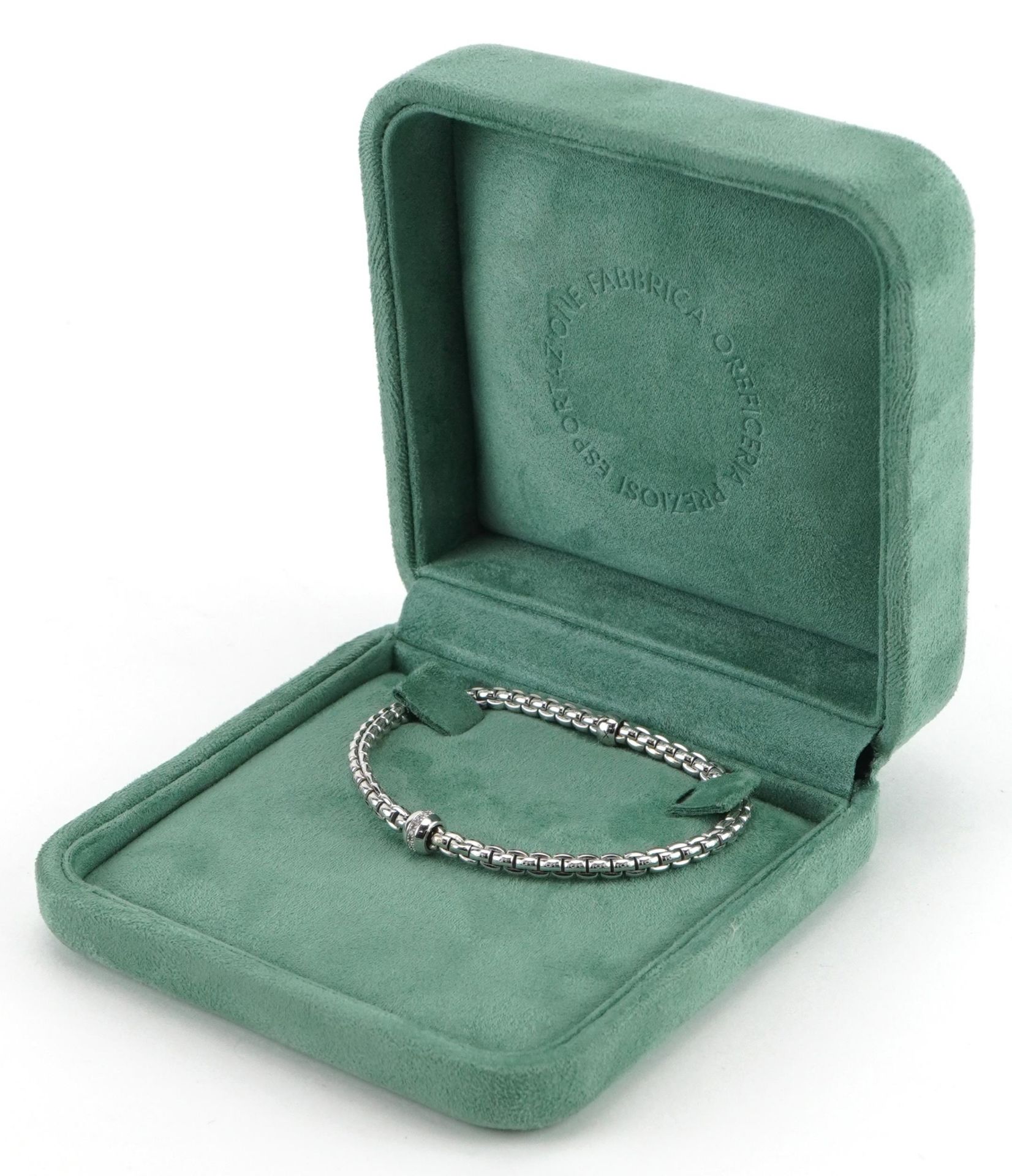 Fope, Italian 18ct white gold and diamond Flex'It bracelet with box, 16cm in length, 9.6g - Image 4 of 5
