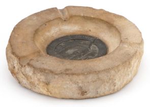 Military and political interest stone and lead ashtray made from stone from The Houses of