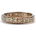 9ct gold clear stone eternity ring, size O, 2.6g