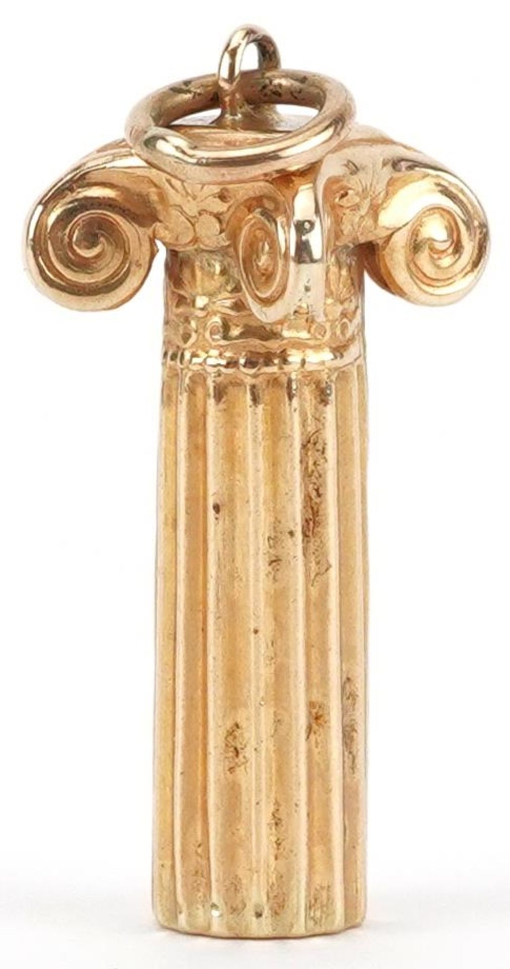 18ct gold charm in the form of a Corinthian column, 2.3cm high, 1.6g - Image 2 of 3