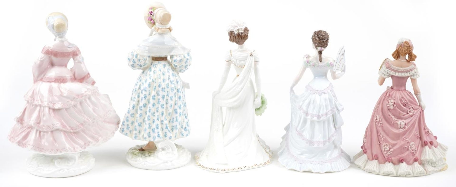 Five Wedgwood, Royal Worcester and Coalport figurines comprising The Coronation Ball, 1855: The - Image 4 of 5