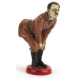 German military interest cold painted pin cushion in the form of Adolf Hitler, 12cm high