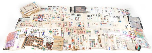 Extensive collection of world stamps arranged on sheets