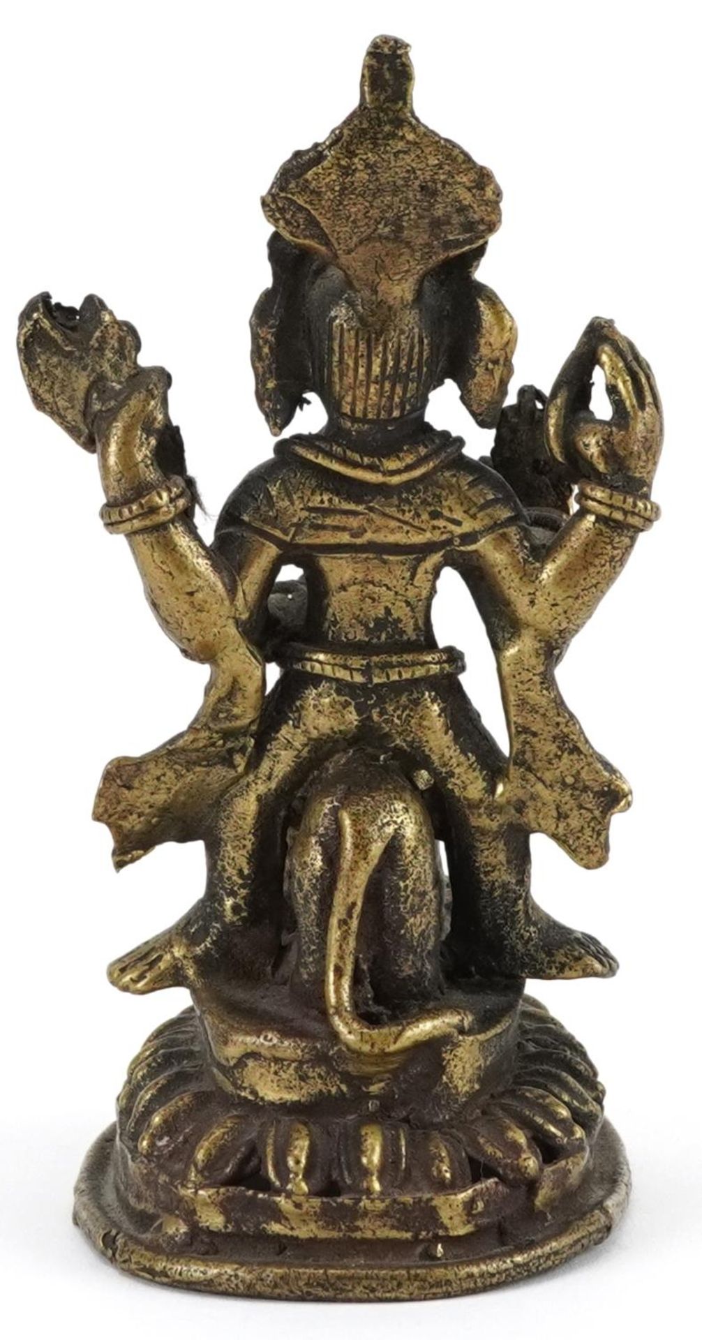 19th century Indian bronze statuette of Ganesh, 12.5cm high - Bild 4 aus 7