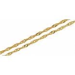 9ct gold fine twisted curb link necklace, 44cm in length, 0.7g