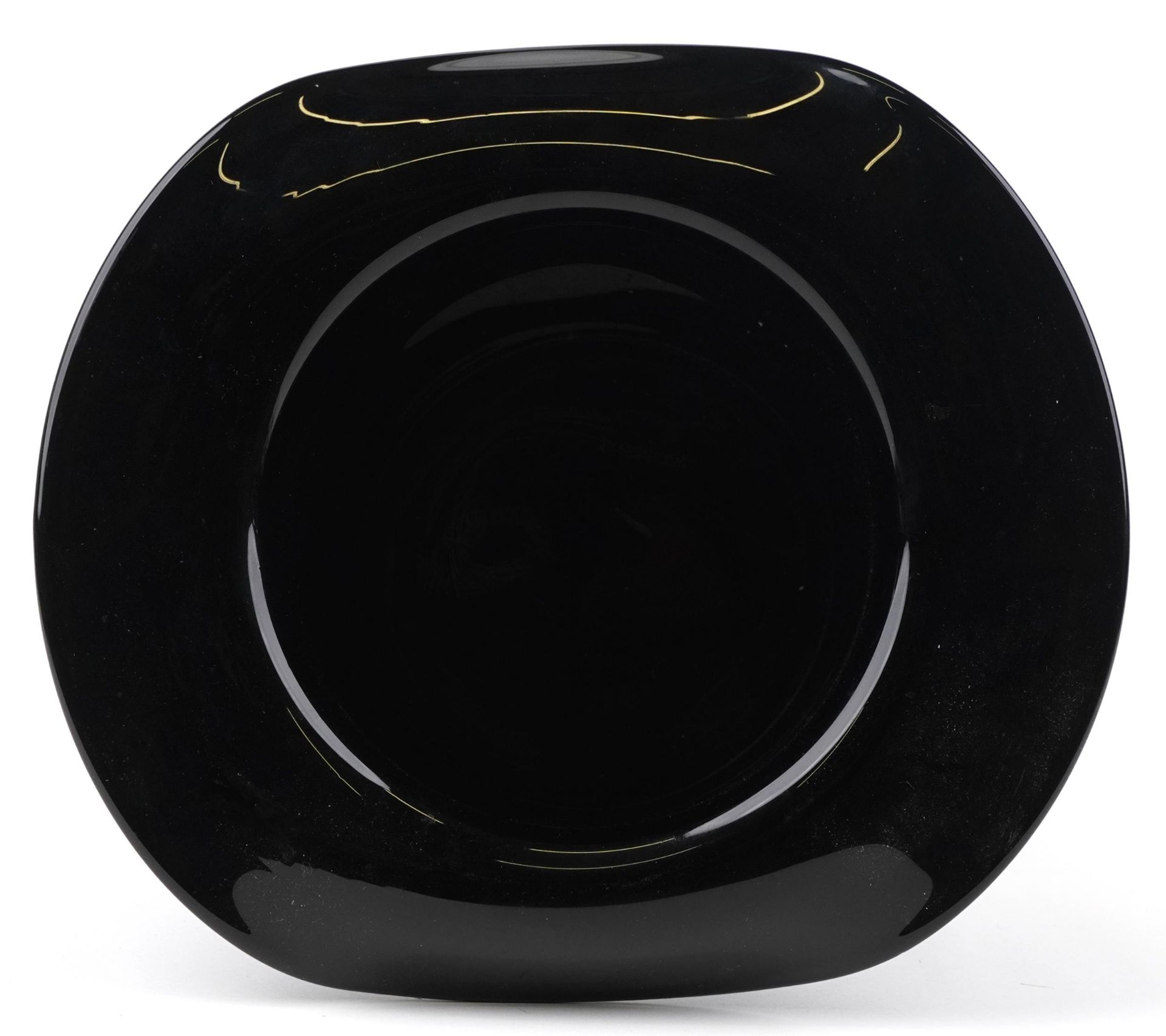 Contemporary black glass Champagne ice bucket in the form of a top hat, 21cm high - Image 3 of 4