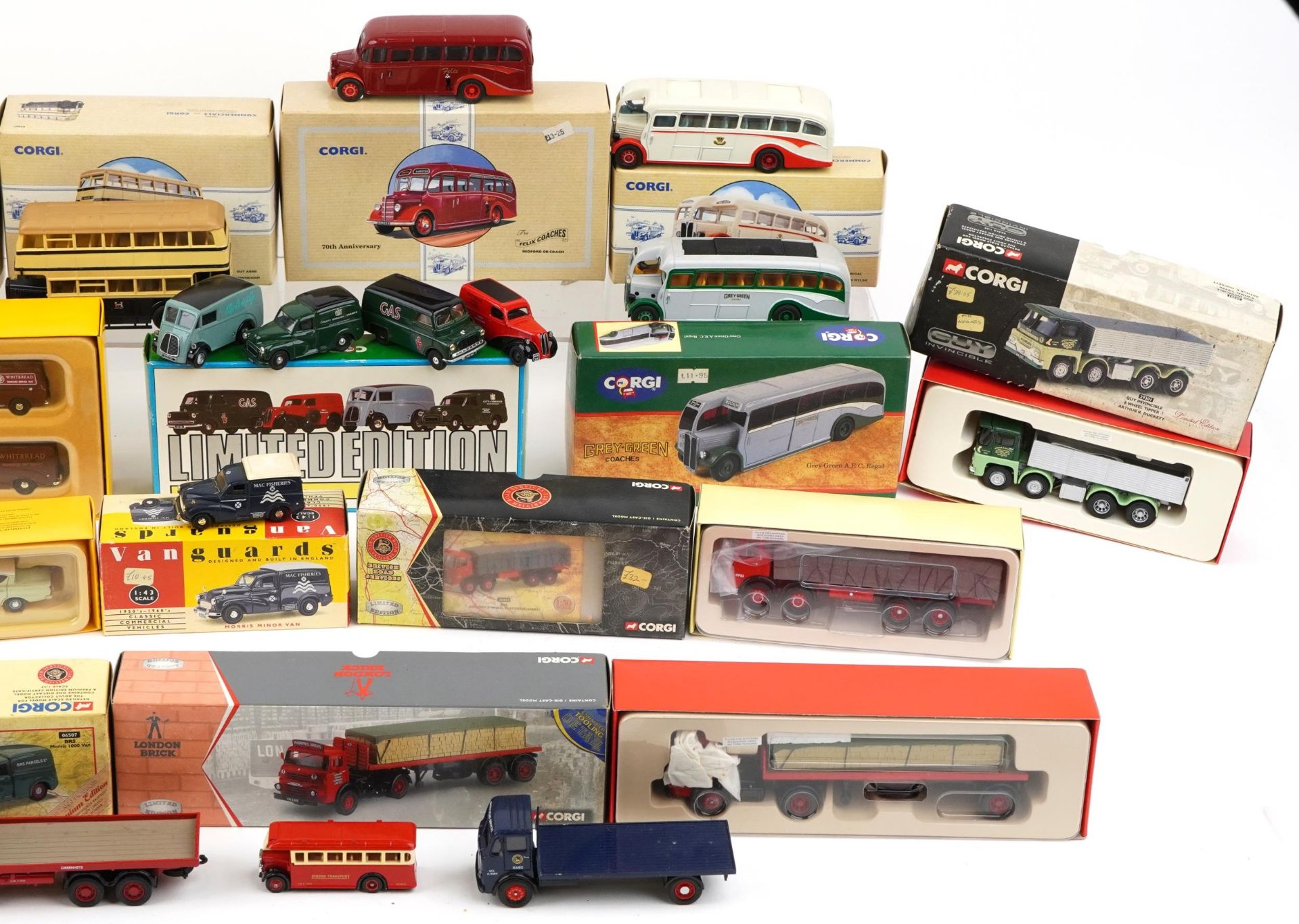 Diecast model vehicles with boxes including Corgi London Brick, Corgi Buses and Vanguards - Image 3 of 3