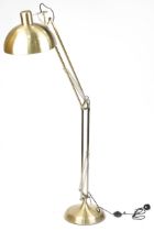 Gilt metal Anglepoise standard lamp, 175cm high
