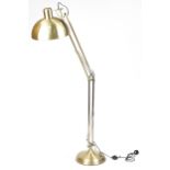 Gilt metal Anglepoise standard lamp, 175cm high