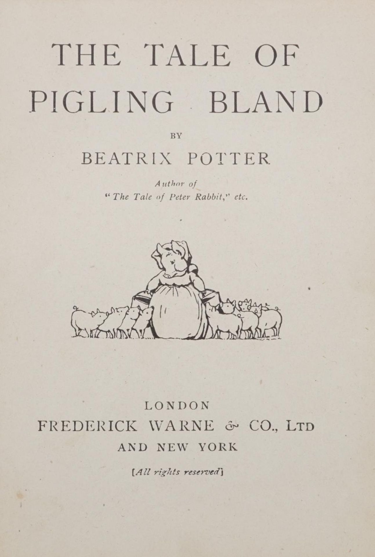 The Tale of Pigling Bland, hardback book by Beatrix Potter published London Frederick Warne & Co, - Image 2 of 4