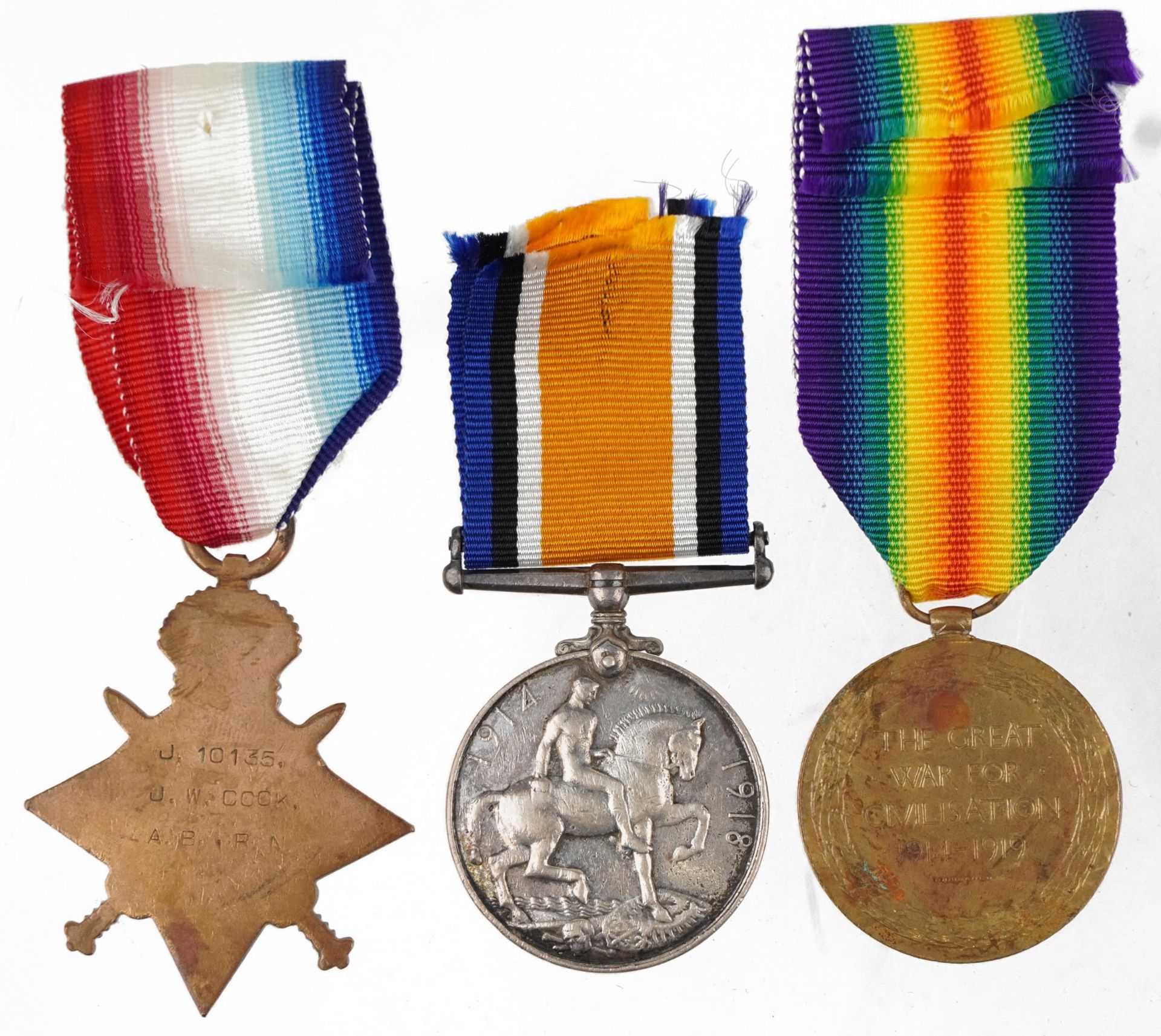 British Military World War I ephemera relating to J W Cook including trio awarded to J.10135J.W. - Image 7 of 11