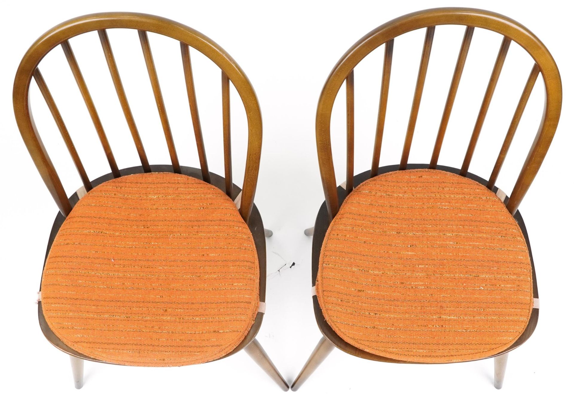 Two Ercol stick back dining chairs with cushioned seats, each 83cm high - Image 3 of 5