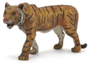 Austrian style cold painted bronze tiger, 10.5cm in length