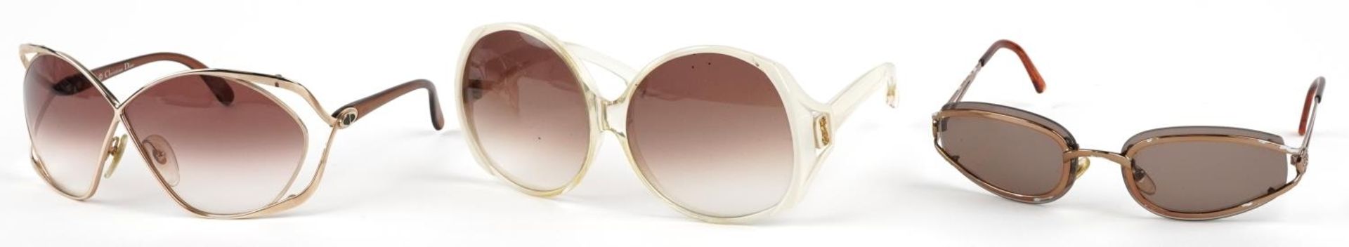 Three pairs of ladies sunglasses, comprising two Christian Dior, one with case and Yves Saint - Image 2 of 6