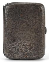 William Henry Sparrow, Edwardian silver floral engraved cigarette case with Blyth Excelsior