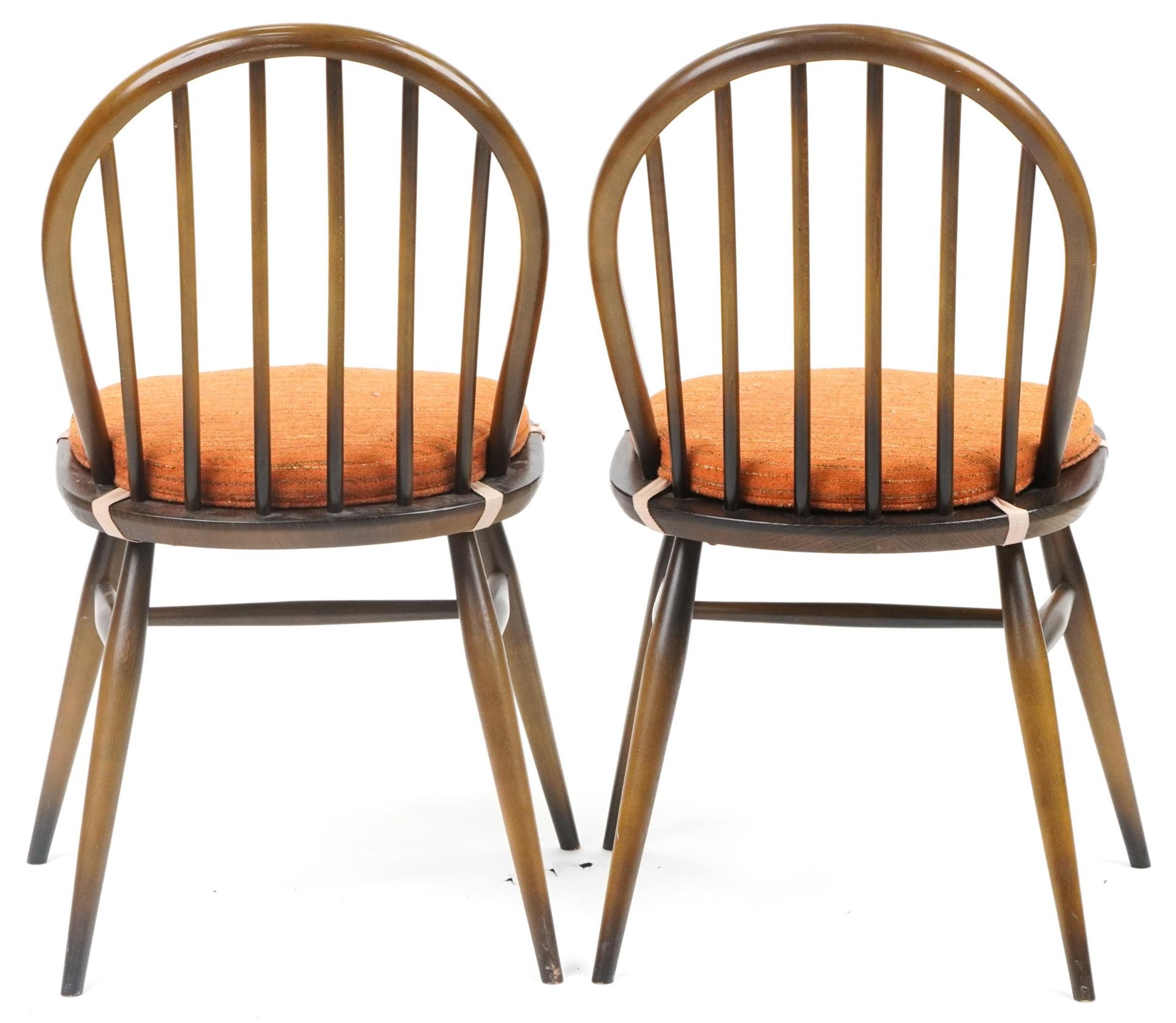 Two Ercol stick back dining chairs with cushioned seats, each 83cm high - Image 4 of 5