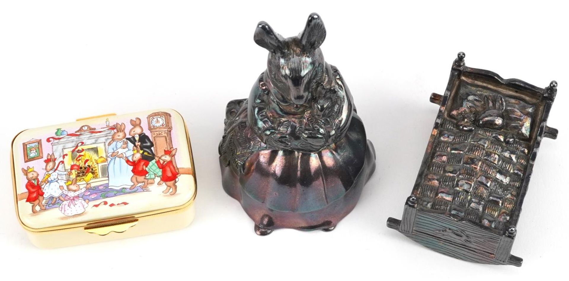 Two Royal Doulton Bunnykins musical boxes and a Royal Doulton enamelled box commemorating the - Image 3 of 5