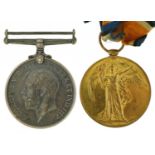 British military World War I pair awarded to 46626PTE.W.WALLER.R.SC.FUS.