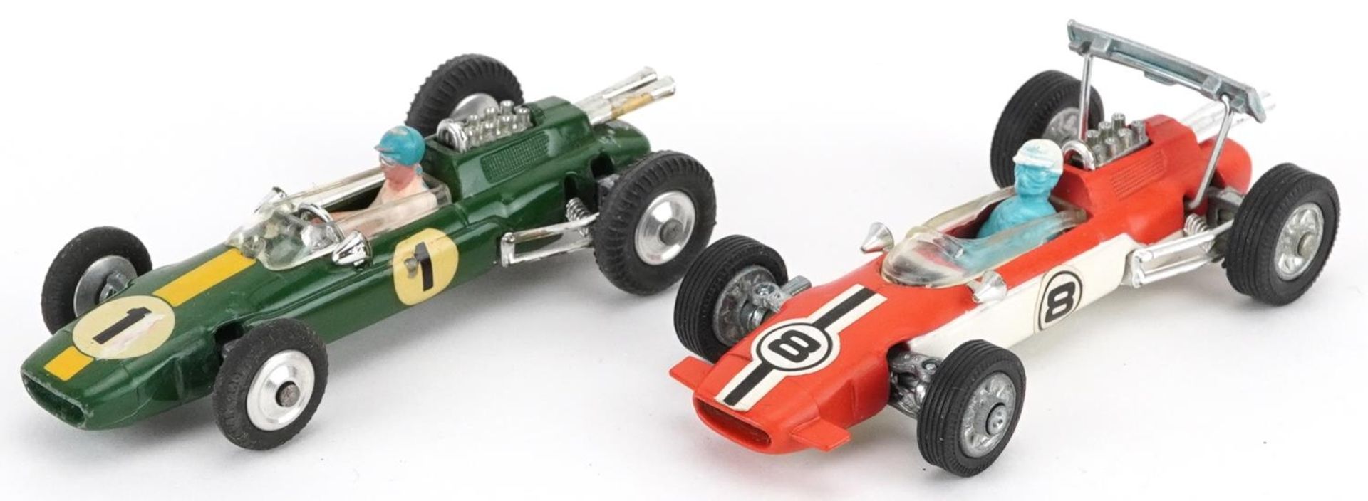 Two vintage Corgi Toys diecast Lotus Climax Formula 1 racing vehicles with boxes comprising - Bild 2 aus 5
