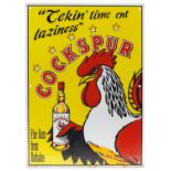 Breweriana interest Cockspur Fine Rum from Barbados enamel advertising sign inscribed Tekin Time Ent