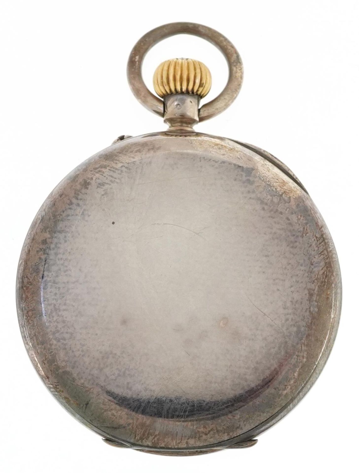 John Young & Co, George V gentlemen's silver open face keyless pocket watch having enamelled and - Bild 2 aus 4