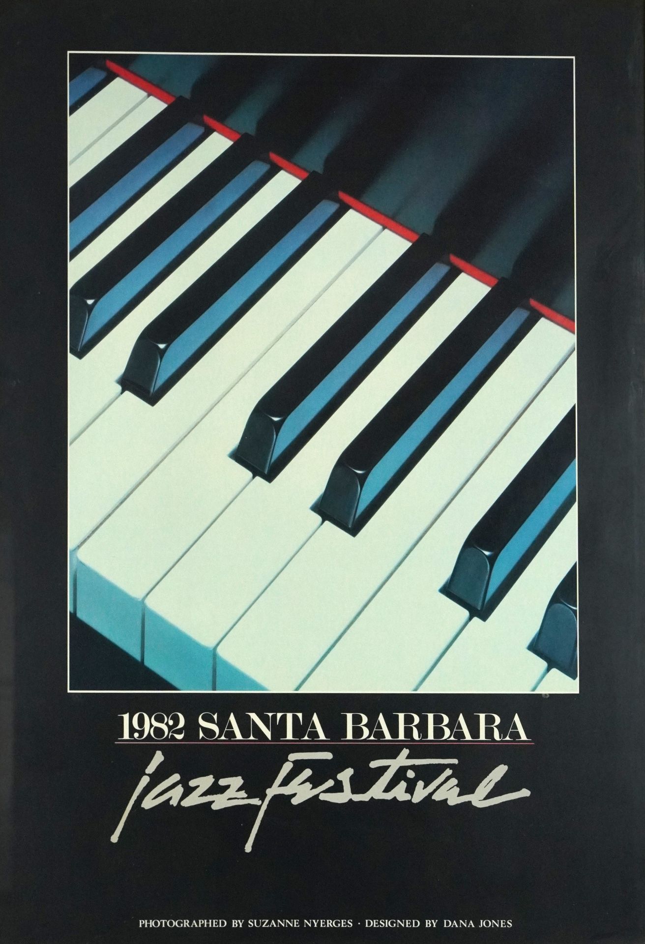 1982 Santa Barbara Jazz Festival poster photographed by Suzanne Nyerges, Designed by Dana Jones,