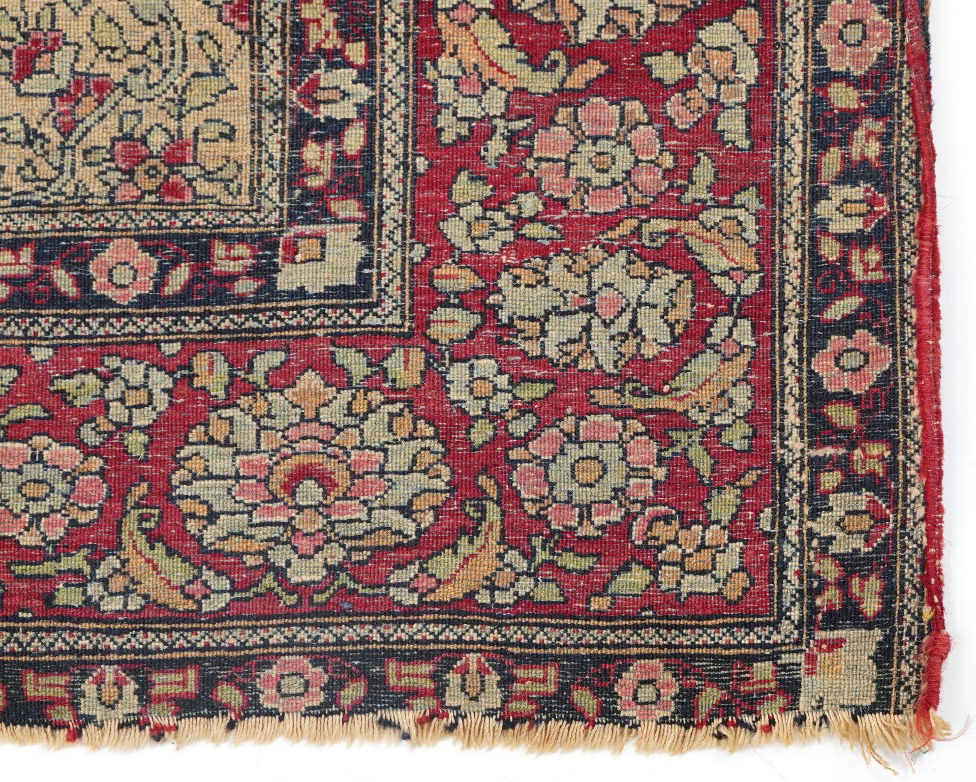 Rectangular Persian red ground rug having and allover repeat floral design, 227cm x 141cm - Image 6 of 6