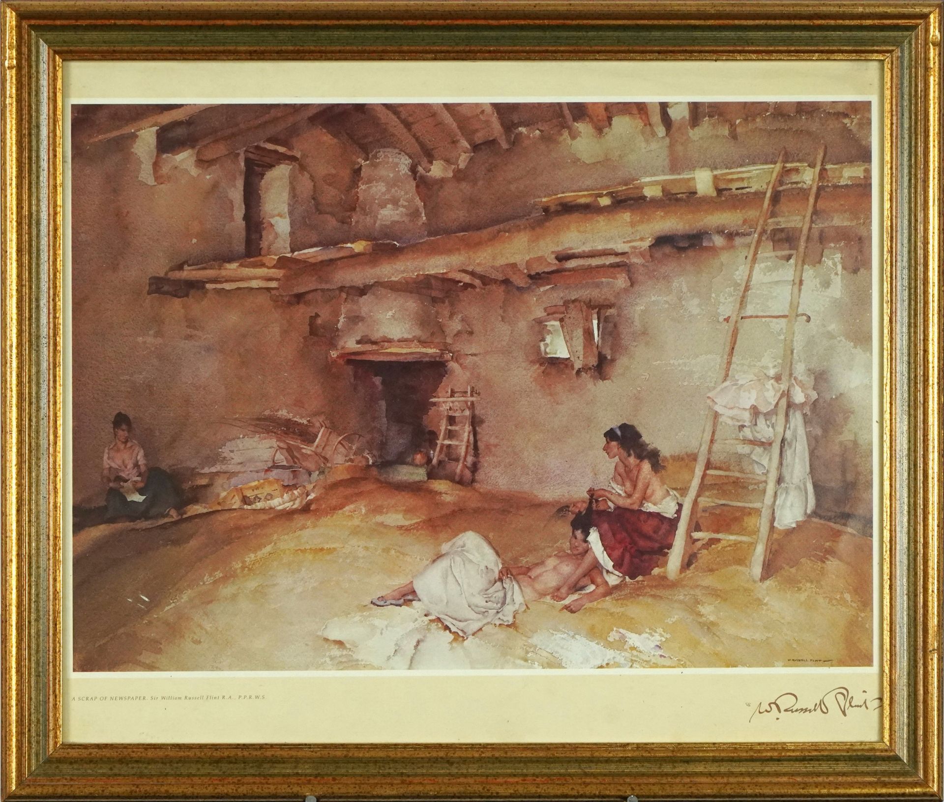 William Russell Flint - A Scrap of Newspaper and The First to Rise, pair of prints in colour, - Bild 3 aus 11