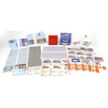 Collection of British stamps including pictorial air letters, presentation packs and stamp booklets,