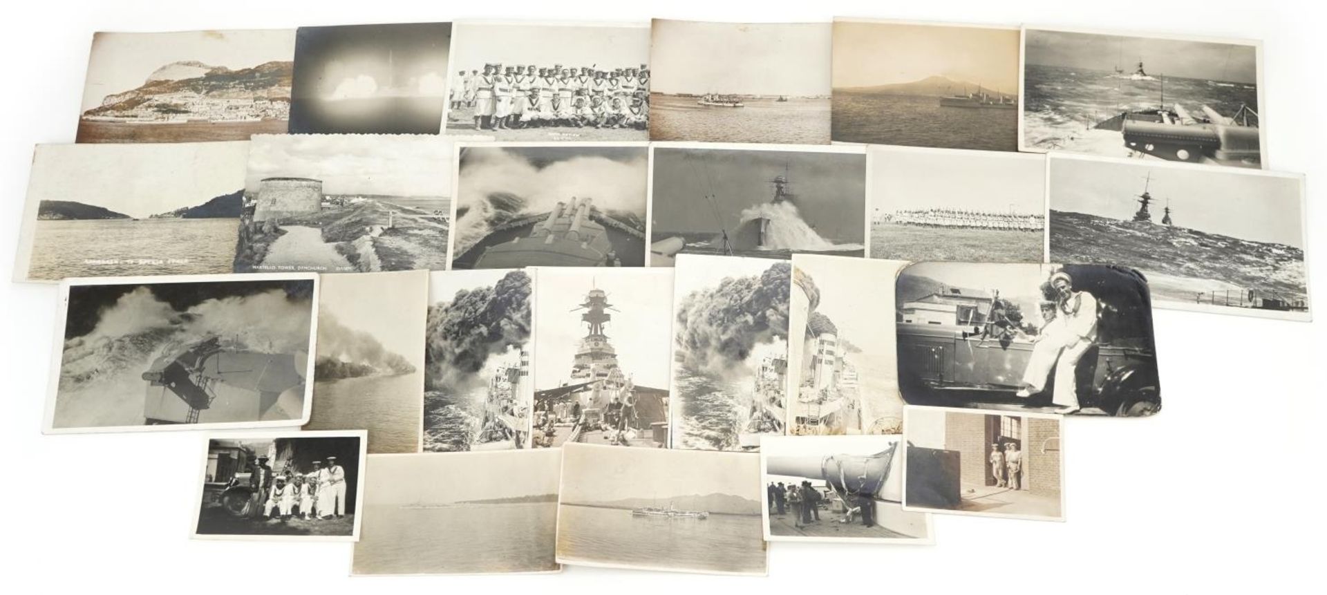 Naval interest real photographic postcards including C Company 2nd Battalion, HMS Revenge and