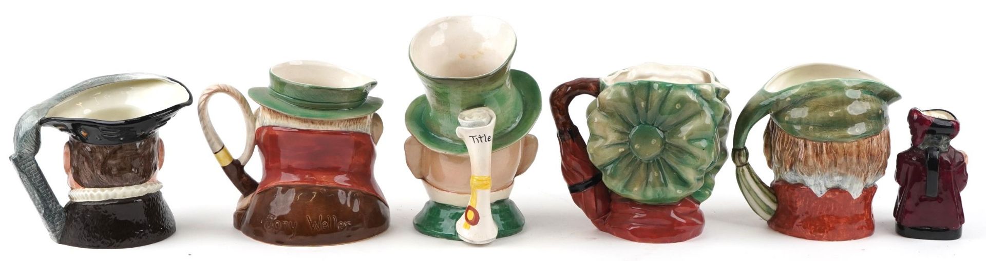 Six Beswick and Doulton character jugs including Scrooge and Henry VIII, the largest 23cm high - Image 3 of 5