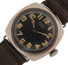 Siro, gentlemen's military interest Siro Lever manual wristwatch having black dial with luminous