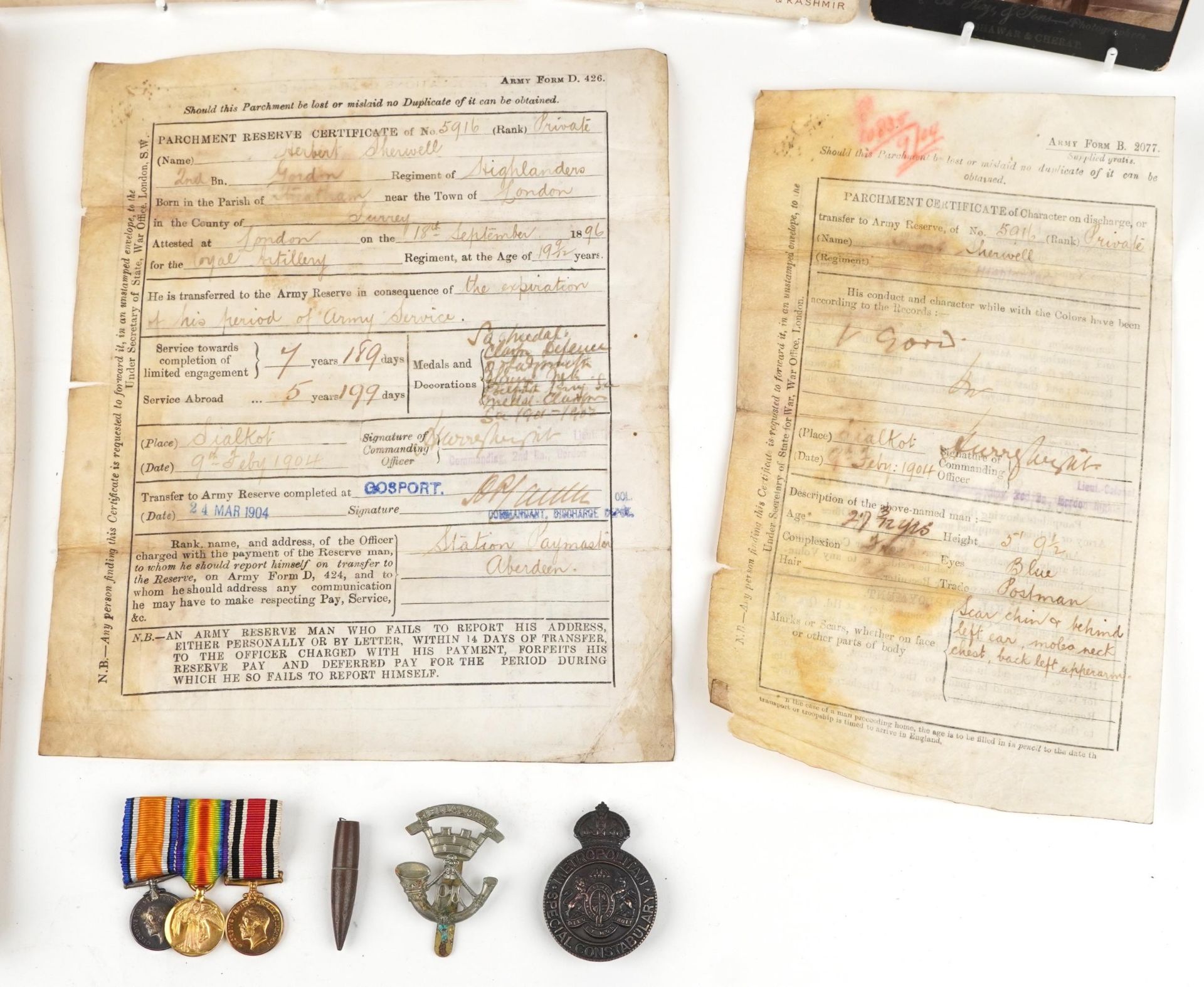 Victorian and later militaria and ephemera relating to Herbert Sherwell of The Highlanders including - Bild 5 aus 5