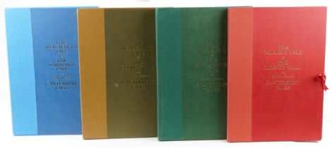 Four large volumes from Geoffrey Chaucer's Canterbury Tales published by John Deuss, printed by