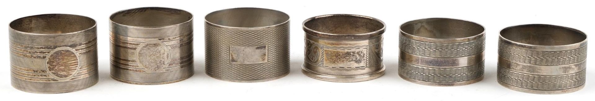 Six George V and later silver napkin rings including two pairs and a 1967 United States of America - Image 2 of 9