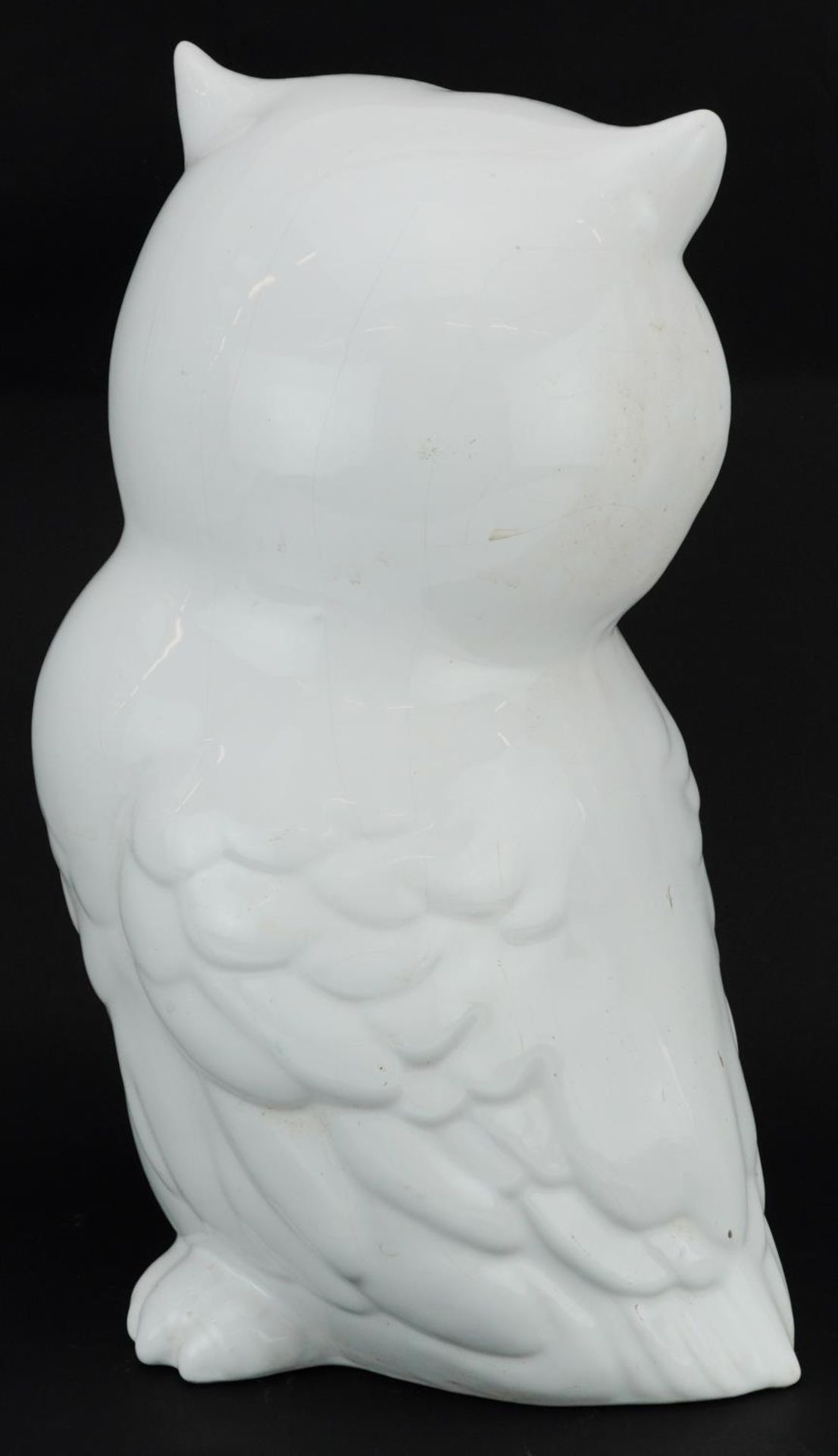 Large Dutch ceramic owl having a white glaze, 39cm high - Image 3 of 4