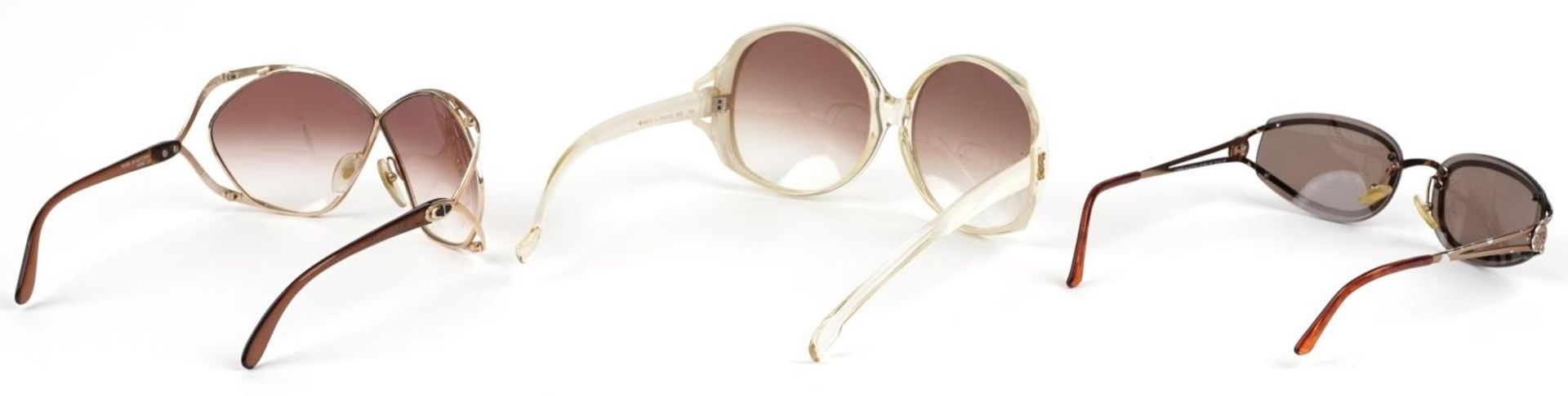 Three pairs of ladies sunglasses, comprising two Christian Dior, one with case and Yves Saint - Image 3 of 6