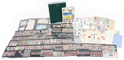 British and world stamps and postal history, some arranged in three albums/stock books including