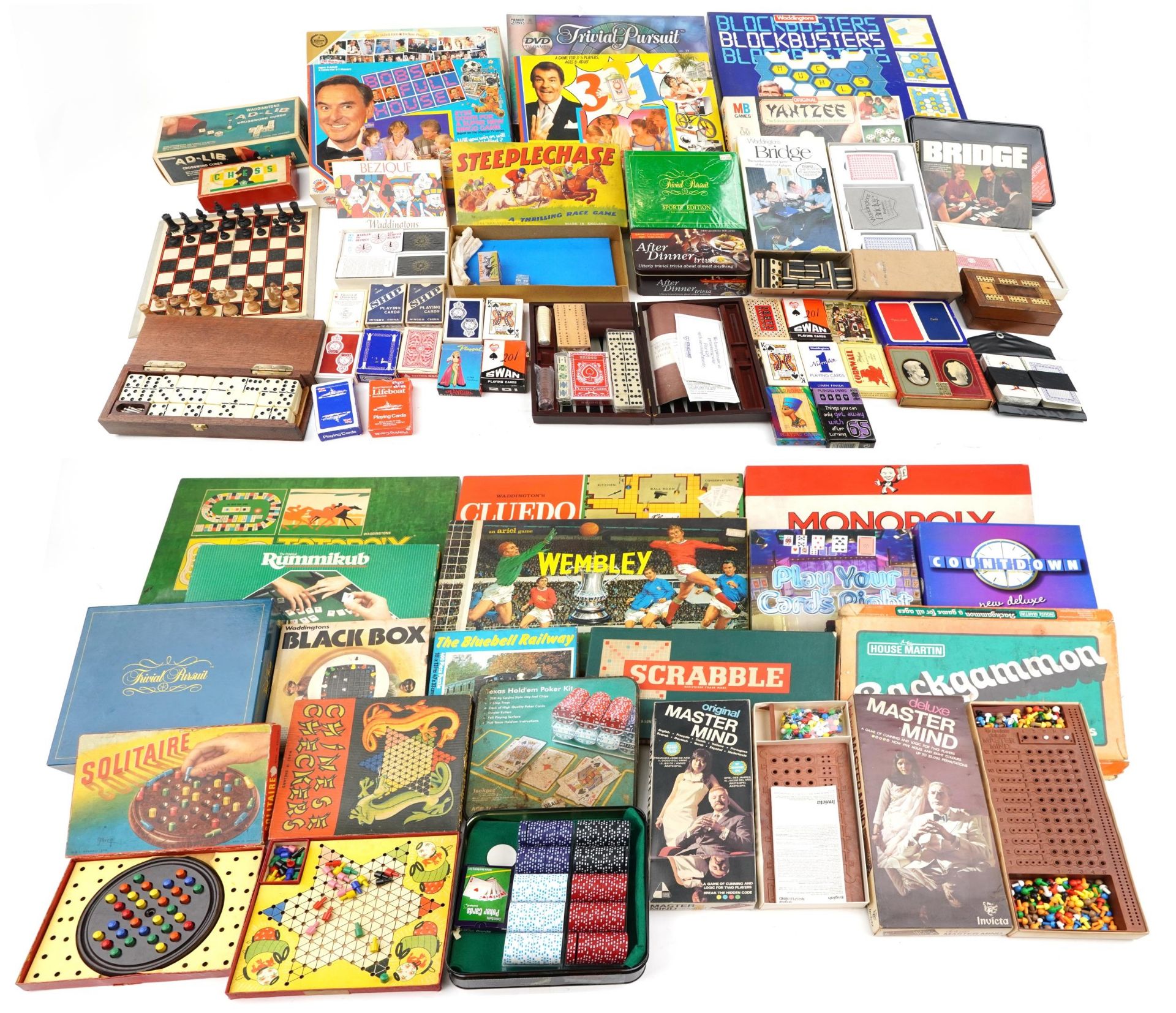 Vintage and later board games including Monopoly, Cluedo, playing cards and Trivial Pursuit