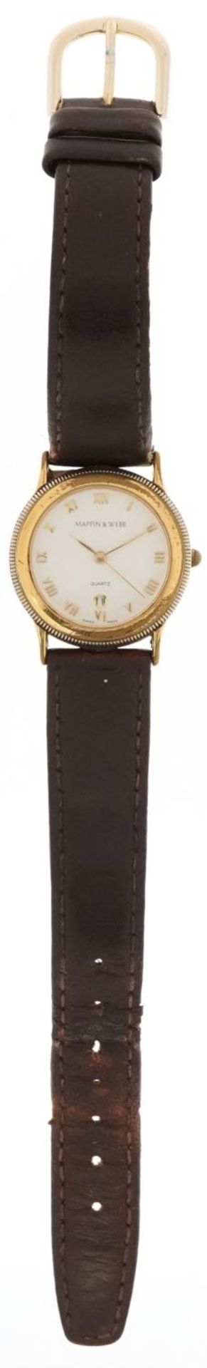 Mappin & Webb, ladies wristwatch with date aperture and box, 28mm in diameter - Image 2 of 5