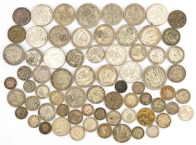 British pre decimal, pre 1947 coinage including half crowns and two shillings, 400g