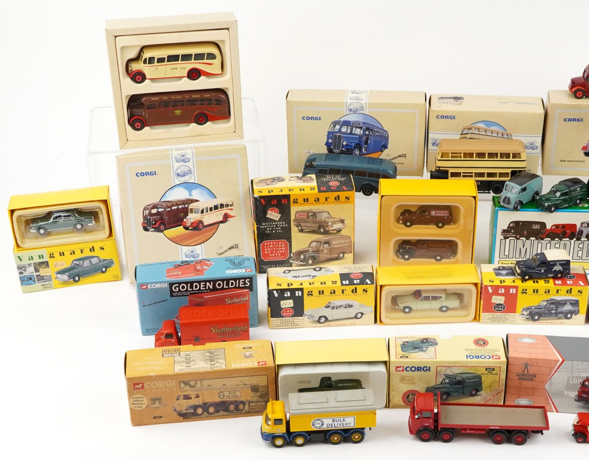 Diecast model vehicles with boxes including Corgi London Brick, Corgi Buses and Vanguards - Image 2 of 3
