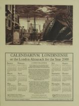Anthony Dyson - 2000 London Almanac, pencil signed print, limited edition 125/150, framed and