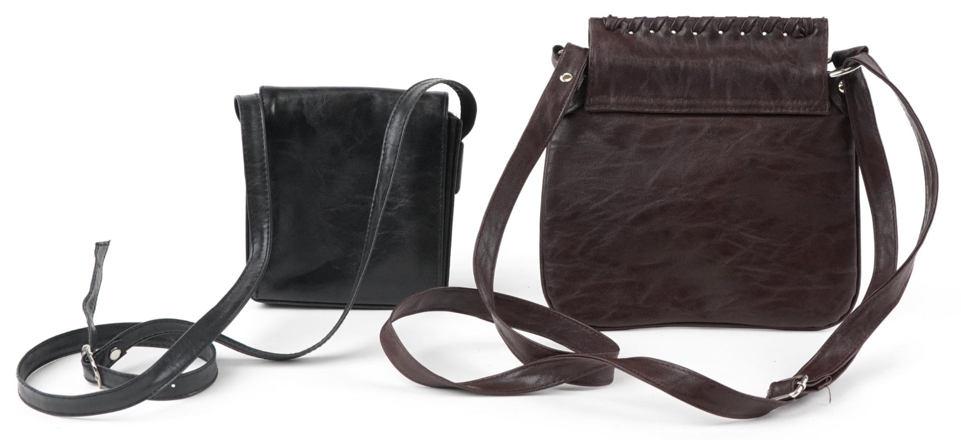 Prada, two vintage ladies Italian leather messenger bags, the largest 22.5cm wide - Image 2 of 4